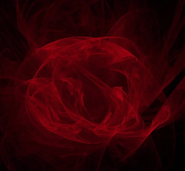 Fracture Abstraite Rouge Sur Fond Noir Texture Fractale Fantastique Art — Photo