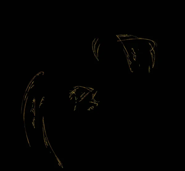 Помаранчева Фрактальна Ілюстрація Чорному Тлі Цифрове Мистецтво Візуалізація Зображення Створене — стокове фото
