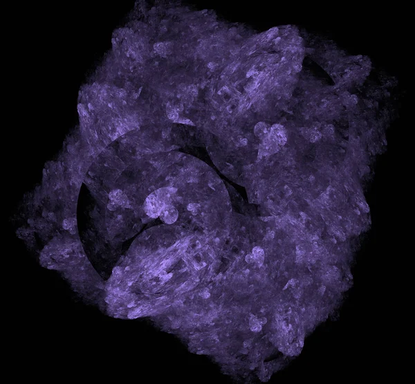 Violet fractal on black background. Fantasy fractal texture. Digital art. 3D rendering. Computer generated image