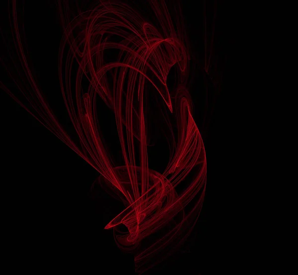 Röd Abstrakt Fractal Svart Bakgrund Fantasy Fractal Konsistens Digital Konst Stockbild