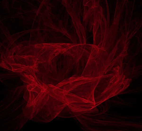 Red Poppy Fractal Black Background Fantasy Fractal Texture Digital Art — Stock Photo, Image