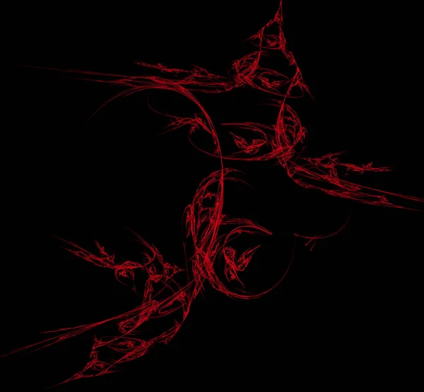 Červený Mák Fraktální Černém Pozadí Fantazie Fraktální Strukturu Digitální Umění Stock Snímky