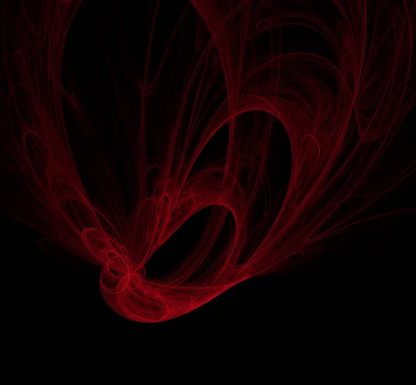 Fractal Abstrato Vermelho Sobre Fundo Preto Textura Fractal Fantasia Arte Imagens Royalty-Free