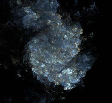 Beyaz mavi gri fraktal arka plan. Fantezi fraktal doku. Dijital sanat. 3D render. Oluşturulan bilgisayar görüntü