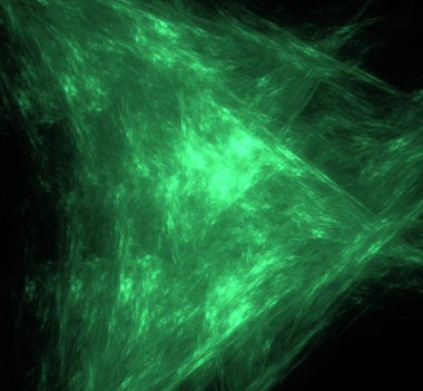 UFO yeşil fraktal arka plan bulanık. Fantezi fraktal doku. Dijital sanat. 3D render. Oluşturulan bilgisayar görüntü