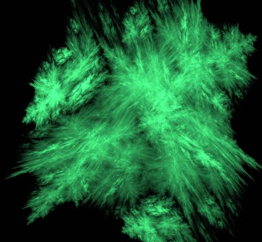 UFO yeşil fraktal arka plan soyut. Fantezi fraktal doku. Dijital sanat. 3D render. Oluşturulan bilgisayar görüntü