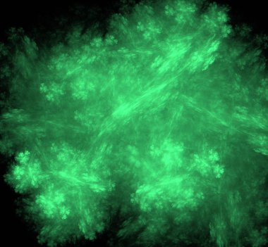 UFO yeşil fraktal arka plan bulanık. Fantezi fraktal doku. Dijital sanat. 3D render. Oluşturulan bilgisayar görüntü