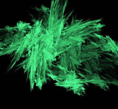 UFO yeşil fraktal desen arka plan. Fantezi fraktal doku. Dijital sanat. 3D render. Oluşturulan bilgisayar görüntü