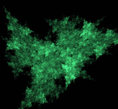 UFO yeşil fraktal desen arka plan. Fantezi fraktal doku. Dijital sanat. 3D render. Oluşturulan bilgisayar görüntü