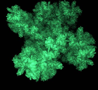 UFO yeşil fraktal arka plan soyut. Fantezi fraktal doku. Dijital sanat. 3D render. Oluşturulan bilgisayar görüntü