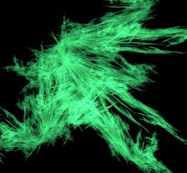 UFO yeşil fraktal arka plan soyut. Fantezi fraktal doku. Dijital sanat. 3D render. Oluşturulan bilgisayar görüntü