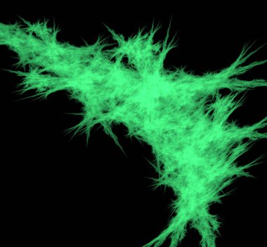 UFO yeşil fraktal arka plan soyut. Fantezi fraktal doku. Dijital sanat. 3D render. Oluşturulan bilgisayar görüntü