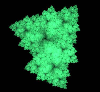 UFO yeşil fraktal arka plan soyut. Fantezi fraktal doku. Dijital sanat. 3D render. Oluşturulan bilgisayar görüntü