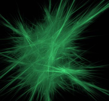 UFO yeşil çizgiler fraktal arka plan. Fantezi fraktal doku. Dijital sanat. 3D render. Oluşturulan bilgisayar görüntü