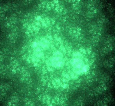 UFO yeşil fraktal arka plan bulanık. Fantezi fraktal doku. Dijital sanat. 3D render. Oluşturulan bilgisayar görüntü