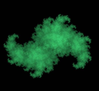 UFO yeşil fraktal arka plan soyut. Fantezi fraktal doku. Dijital sanat. 3D render. Oluşturulan bilgisayar görüntü