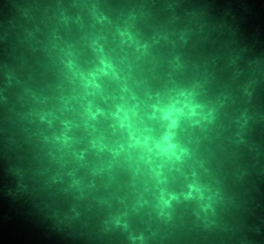 UFO yeşil fraktal arka plan soyut. Fantezi fraktal doku. Dijital sanat. 3D render. Oluşturulan bilgisayar görüntü