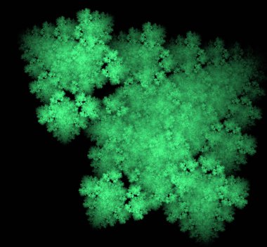 UFO yeşil fraktal arka plan soyut. Fantezi fraktal doku. Dijital sanat. 3D render. Oluşturulan bilgisayar görüntü