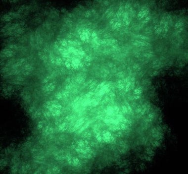 UFO yeşil fraktal arka plan soyut. Fantezi fraktal doku. Dijital sanat. 3D render. Oluşturulan bilgisayar görüntü