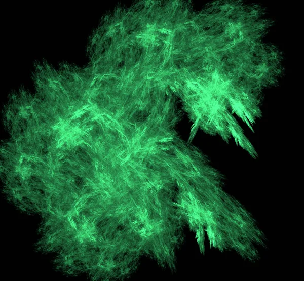 UFO yeşil fraktal arka plan soyut. Fantezi fraktal doku. Dijital sanat. 3D render. Oluşturulan bilgisayar görüntü