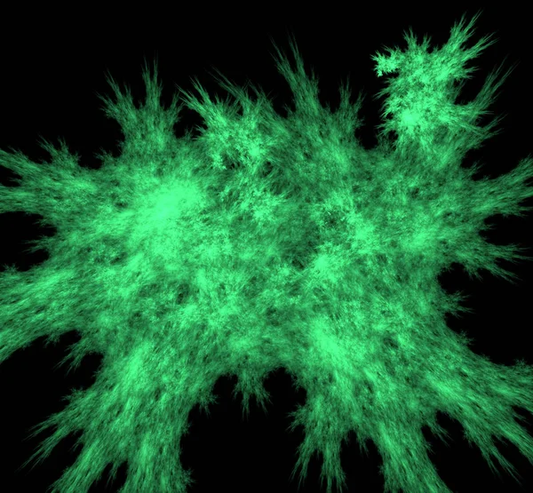 UFO yeşil fraktal arka plan soyut. Fantezi fraktal doku. Dijital sanat. 3D render. Oluşturulan bilgisayar görüntü