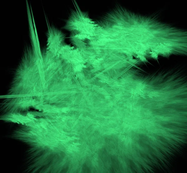 UFO yeşil fraktal arka plan soyut. Fantezi fraktal doku. Dijital sanat. 3D render. Oluşturulan bilgisayar görüntü