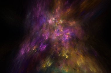 Sarı mavi pembe fraktal arka plan doku. Fantezi fraktal doku. Dijital sanat. 3D render. Oluşturulan bilgisayar görüntü.