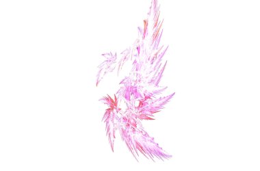 Beyaz arka plan üzerinde beyaz pembe kırmızı fraktal ile modern dekorasyon için. Aşk pembe arka plan.