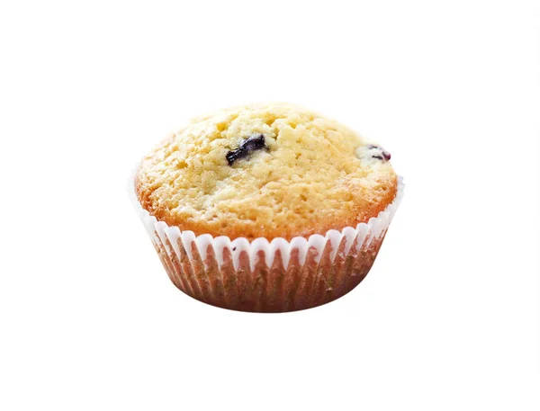 Hausgemachte Muffin Mit Blaubeeren Isoliert Auf Weißem Hintergrund Mit Clipping — Stockfoto