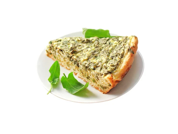 Sorrel Tart Goat Cheese Isolated White Background Clipping Path — Stock Photo, Image