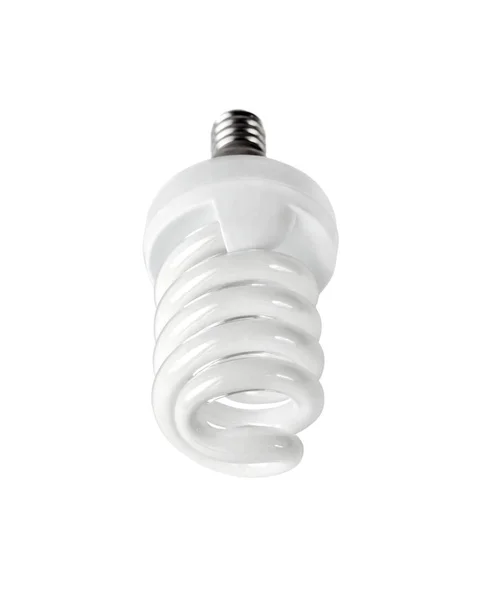 Energy Saving Fluorescent Light Bulb White Background Isolated Clipping Path — Stock Photo, Image