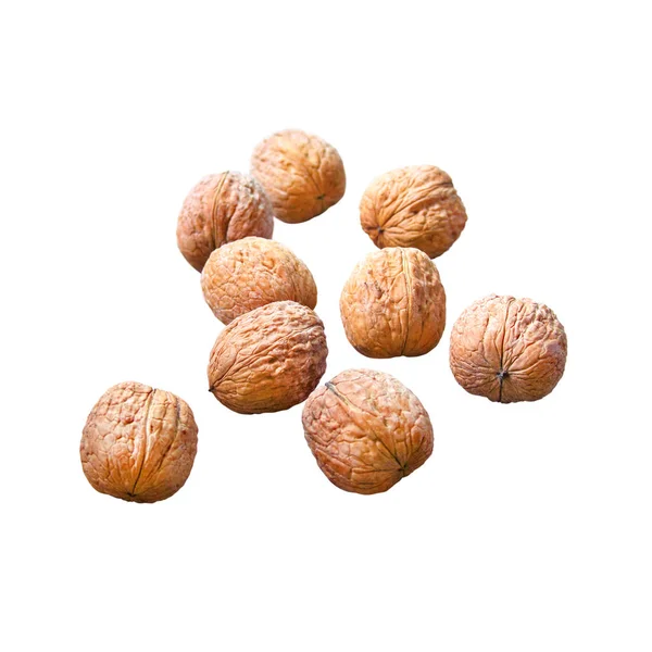 Walnuts in nutshell isolated on white background — Stock Photo, Image