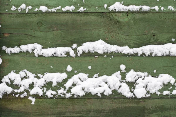 Karla kaplı ahşap zemin — Stok fotoğraf