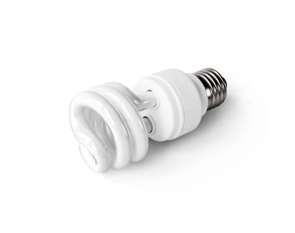 Energy saving fluorescent light bulb on white background — Stock Photo, Image