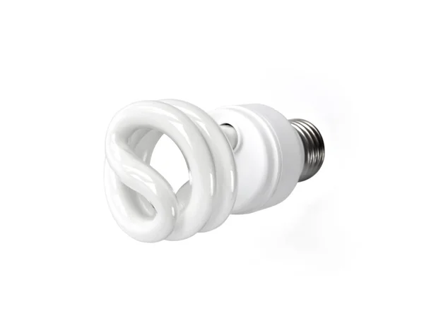 Energy saving fluorescent light bulb on white background isolated — Stock Photo, Image