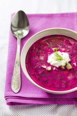 Holodnik-geleneksel Litvanca (Rusça, Ukraynaca, Beyaz Rusya, Polonya) soğuk Pancar çorbası