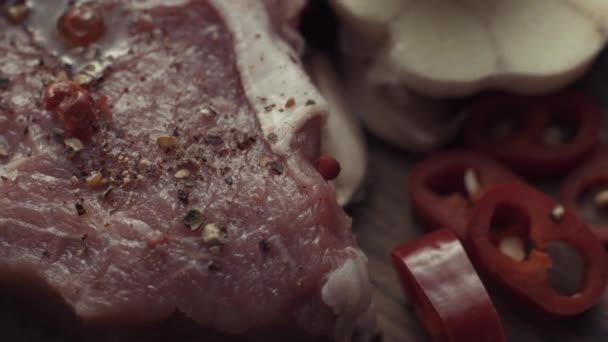 Ham Taze Biftek Parçası — Stok video