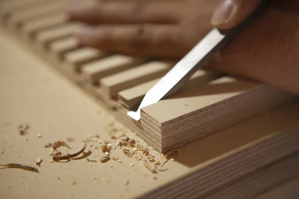 Holzbearbeitung Der Werkstatt — Stockfoto