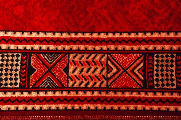 Textura Alfombra Viejo Alfombra Color Rojo Geometría —  Fotos de Stock