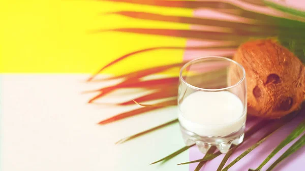 coconut and coconut milk. exotic fruit. summer. retro. filter
