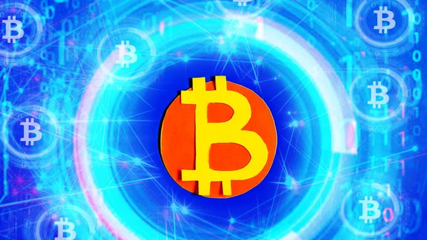 Bitcoin Crypto Devise Sur Marché Revenus Investissements — Photo