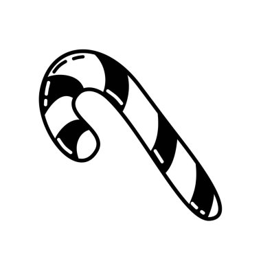 Candy, el çizimi. Çizim stili karalama. Farklı elementler, çizimler. Beyaz arkaplanda vektör illüstrasyonu.