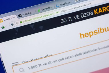 Ryazan, Rusya - 13 Mayıs 2018: Hepsiburada Web sitesinde Pc, url - Hepsiburada.com görünümünü