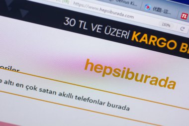 Ryazan, Rusya - 13 Mayıs 2018: Hepsiburada Web sitesinde Pc, url - Hepsiburada.com görünümünü