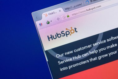 Ryazan, Rusya - 13 Mayıs 2018: Hubspot Web sitesi Pc, url - Hubspot.com görüntüleme