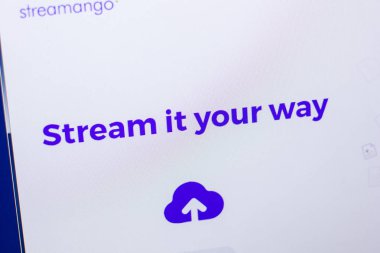 Ryazan, Rusya - 13 Mayıs 2018: Streamango Web sitesi Pc, url - Streamango.com görüntüleme