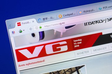 Ryazan, Rusya - 13 Mayıs 2018: Vg Web sitesi Pc, url - Vg.no görüntüleme