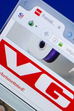 Ryazan, Rusya - 13 Mayıs 2018: Vg Web sitesi Pc, url - Vg.no görüntüleme