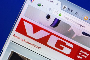 Ryazan, Rusya - 13 Mayıs 2018: Vg Web sitesi Pc, url - Vg.no görüntüleme