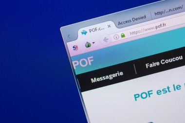 Ryazan, Rusya - 13 Mayıs 2018: Pof Web sitesi Pc, url - Pof.com görüntüleme